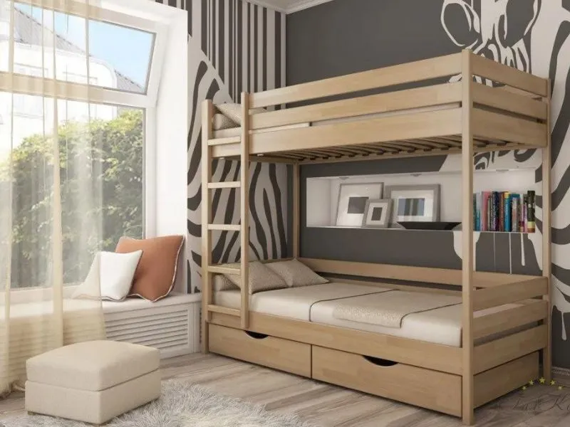 dormitorio infantil litera madera natural