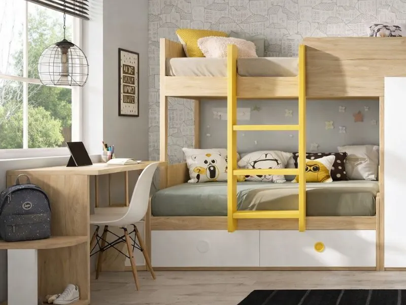 litera infantil con escritorio