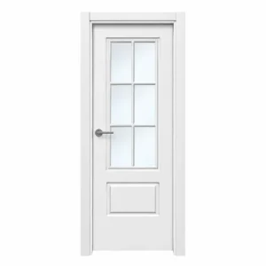 puerta madera vidrios lacada L2
