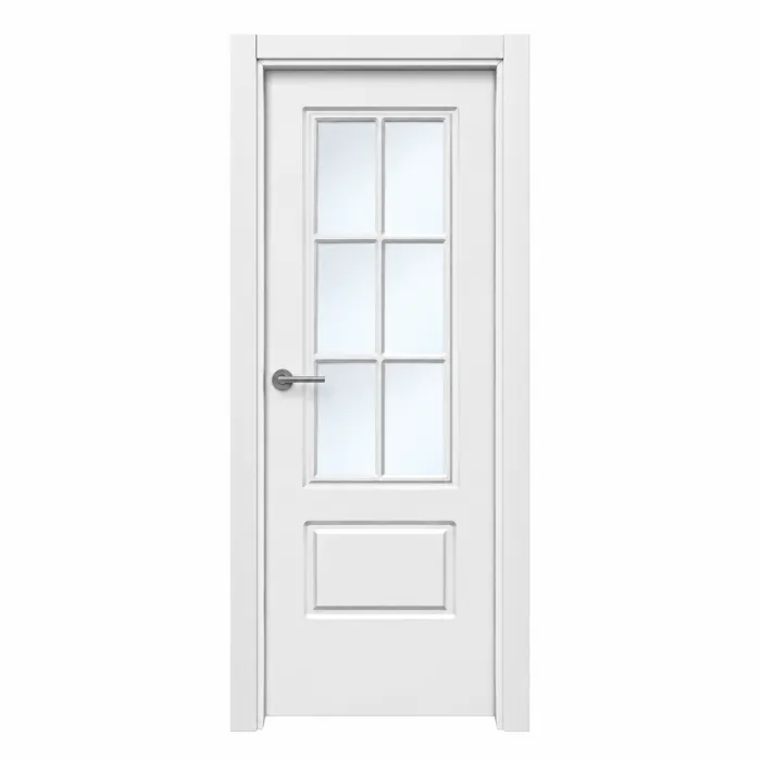 puerta madera vidrios lacada L2